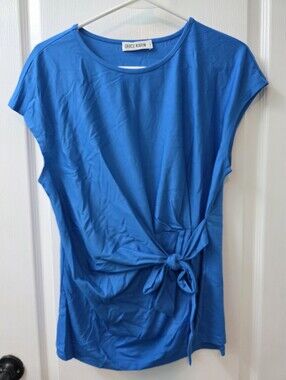 Women's Blue Ruched Top